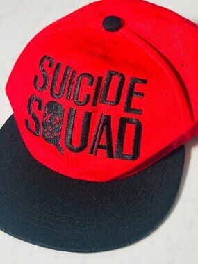 Suicide Squad - Baseball Cap - Men's Red Adjustable Hat - Six Flags